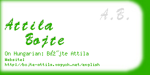 attila bojte business card